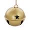 6 Pack 85mm Jingle Bell Burnished Gold Ball Ornaments